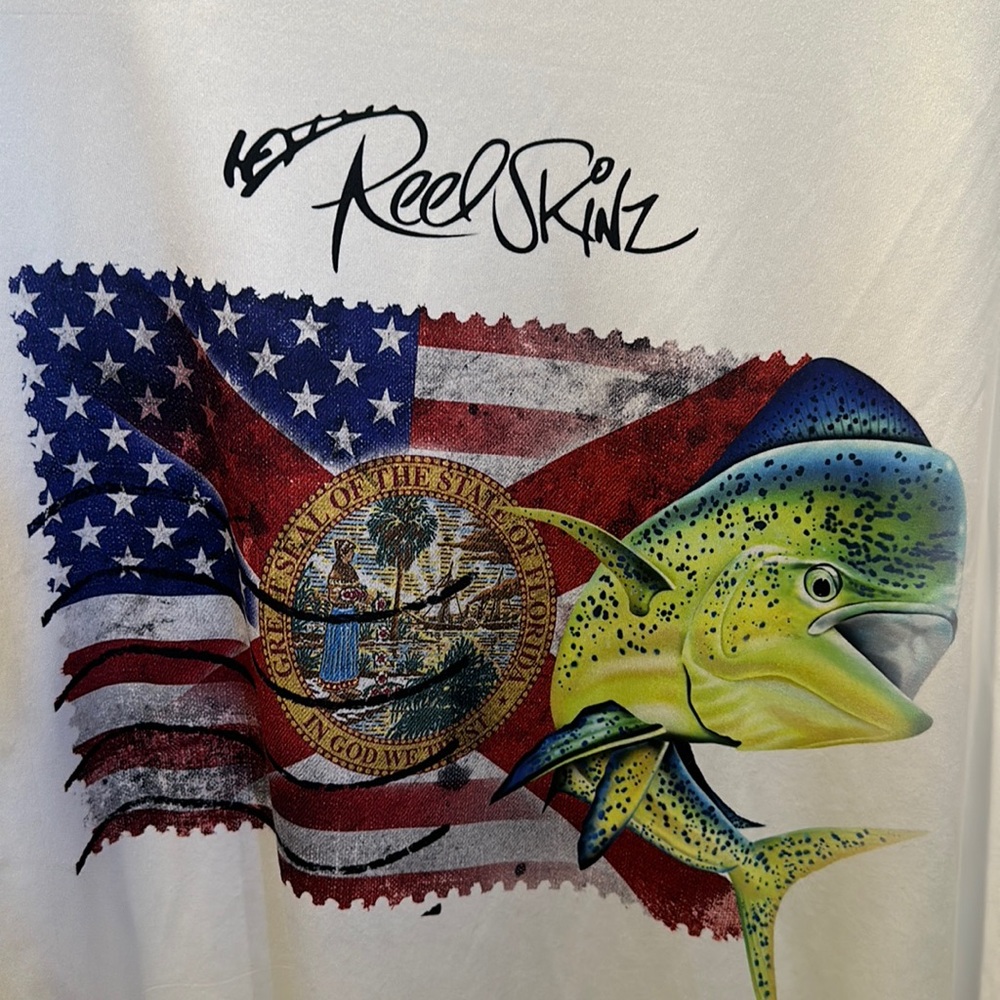 Performance UV/spf-50 white Florida long sleeve shirt - whiskey joes Tampa